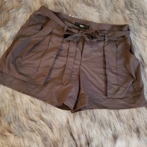 Mossimo Supply Co brown cargo tie-waist shorts.